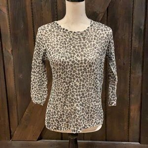 SPANNER open hole animal print 3/4 length sleeve top